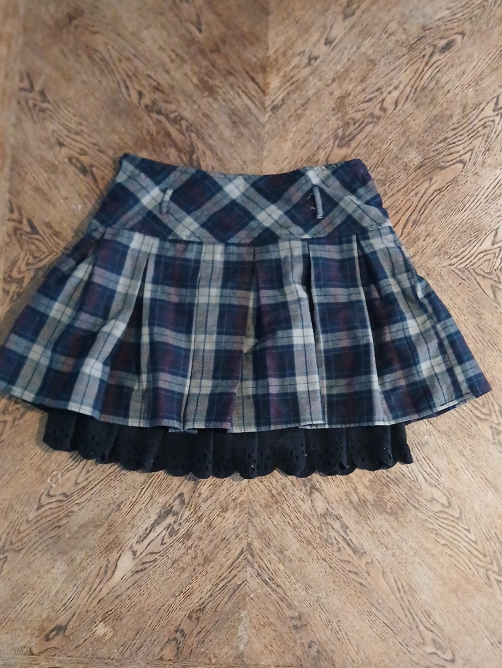 Blue/grey Plaid Skirt Womens